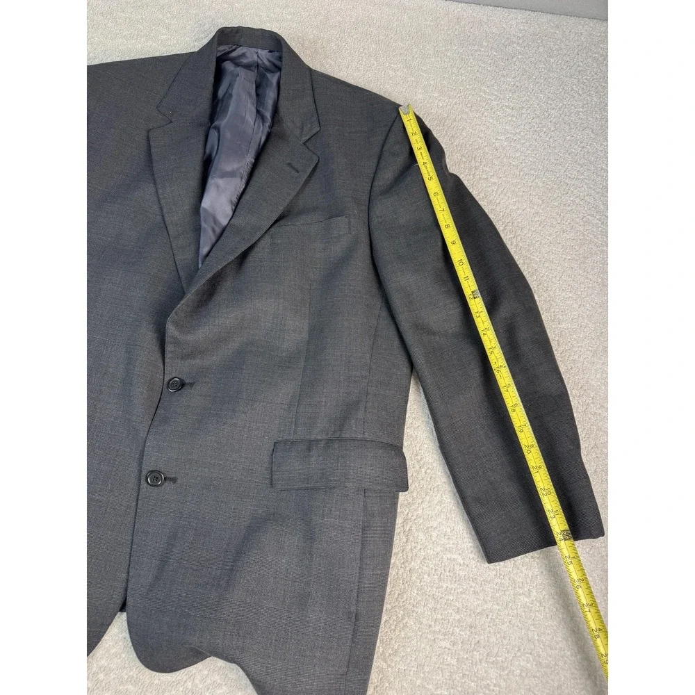 Brooks Brothers Blazer‎ Mens 45 Long Gray 100% Worsted Wool Brooksease Jacket